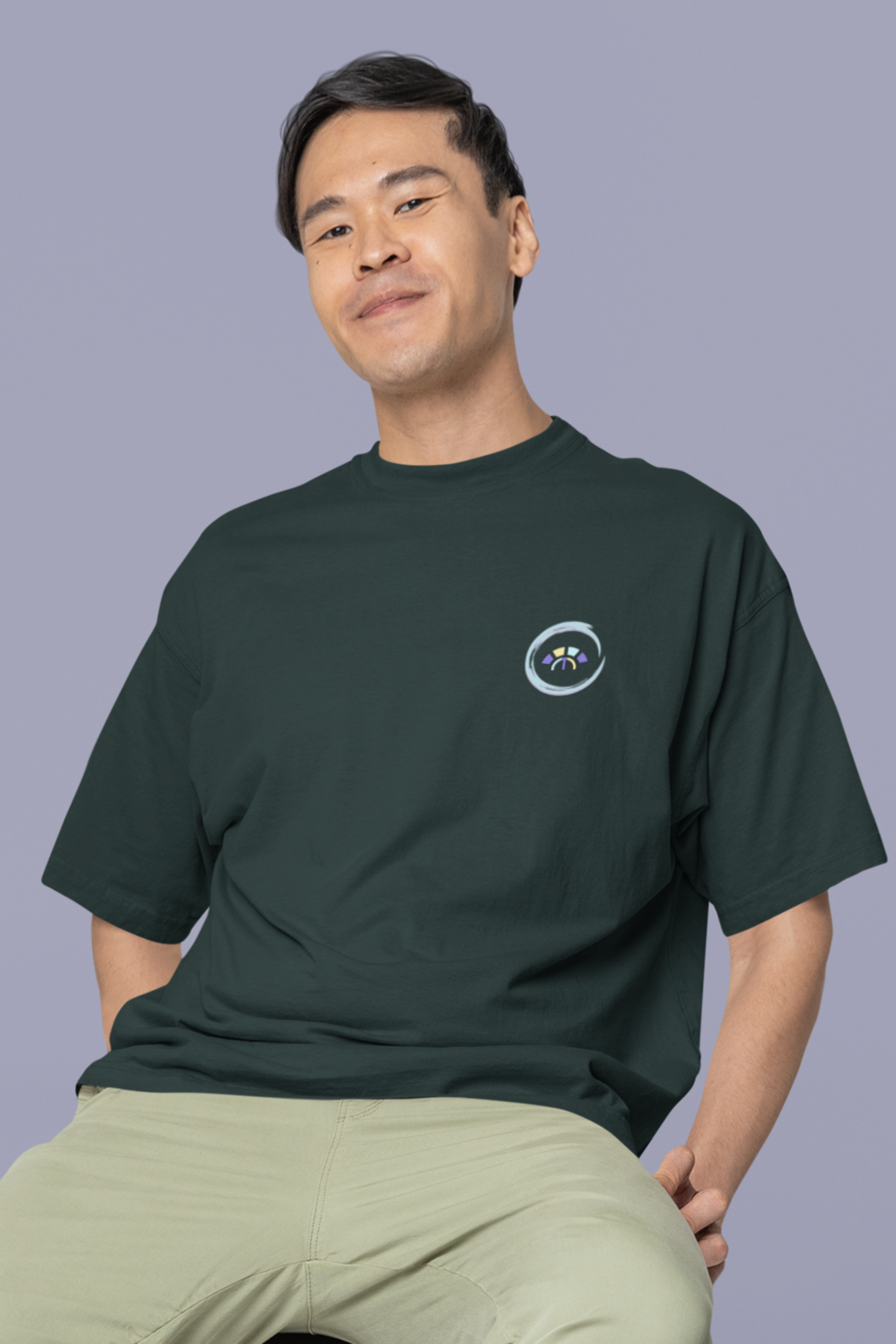 Front view of the black Avid Aspiration cotton t-shirt with a pastel graphic design from Simply Pastels, a UK-based premium ethical clothing brand.